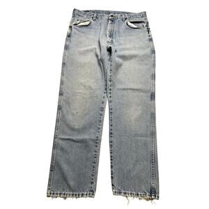 Vintage Wrangler Jeans Mens 35x28.5 Light Wash Straight Leg USA 90s Denim